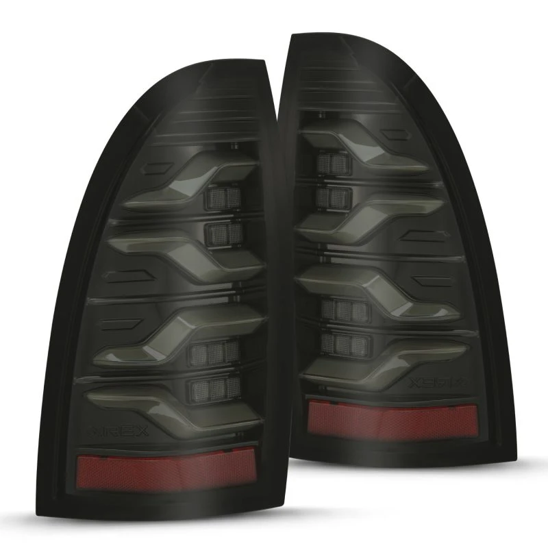 AlphaRex 05-15 Toyota Tacoma LUXX LED-Rückleuchten Alpha Schwarz mit aktiver Beleuchtung und sequenzieller Signalisierung
