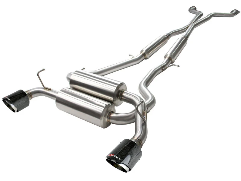aFe Takeda 2-1/2 Zoll 304 Edelstahl Kat-Back Auspuff Infiniti G37 08-13/Q60 14-15 V6-3.7 mit Kohlefaser-Tipps