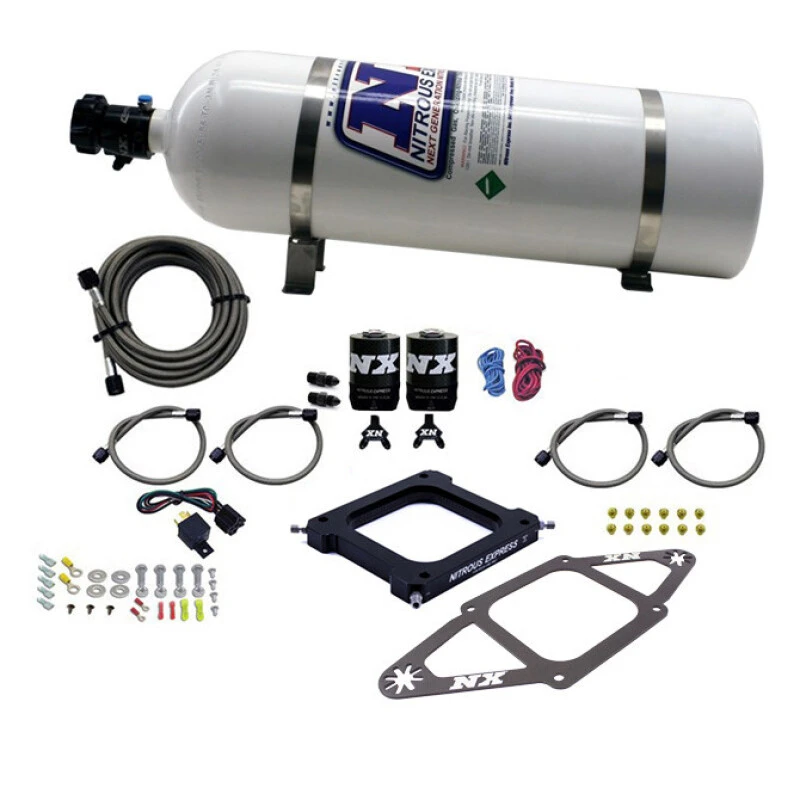 Nitrous Express 4500 Assassin Plate Stage 6 Nitrous Kit (50-300HP) w/15lb Bottle