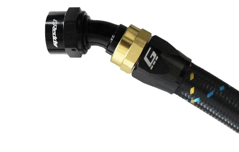 GReddy AN16 30 Degree Hose End Swivel Black/Gold Anodized
