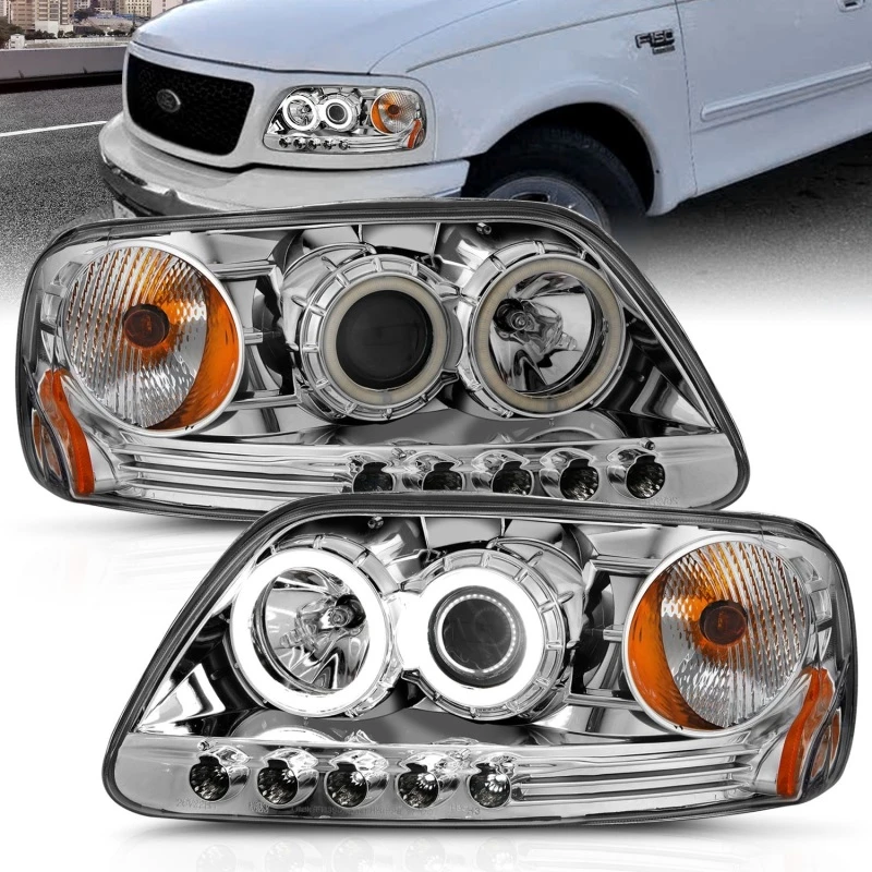 ANZO 1997.5-2003 Ford F-150 Projektor-Scheinwerfer mit Halo-Chrom 1pc