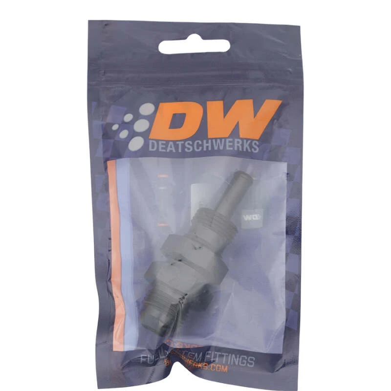 DeatschWerks 8AN männliche Flare zu gerader 3/8 Zoll Einzel-Hose-Barb - eloxiertes Mattschwarz