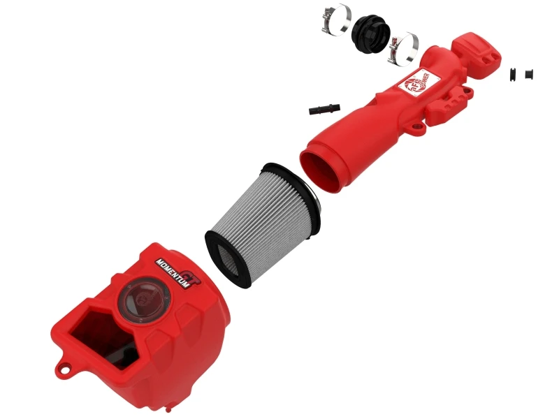 aFe Momentum GT Pro DRY S Kaltluft-Ansaugsystem 2018+ Jeep Wrangler (JL) V6 3.6L (Rote Ausgabe)