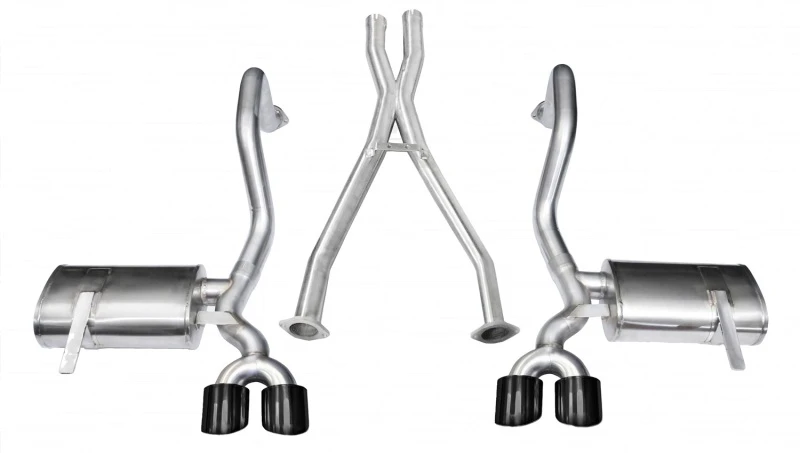 Corsa 1997-2004 Chevrolet Corvette C5 Z06 5,7L V8 Schwarzes Xtreme Cat-Back + XO Auspuff
