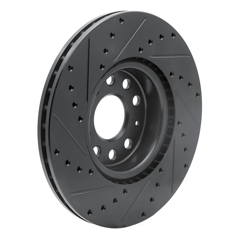 DFC 05-25 Audi TT Front Right Drilled & Slotted Black Brake Rotor