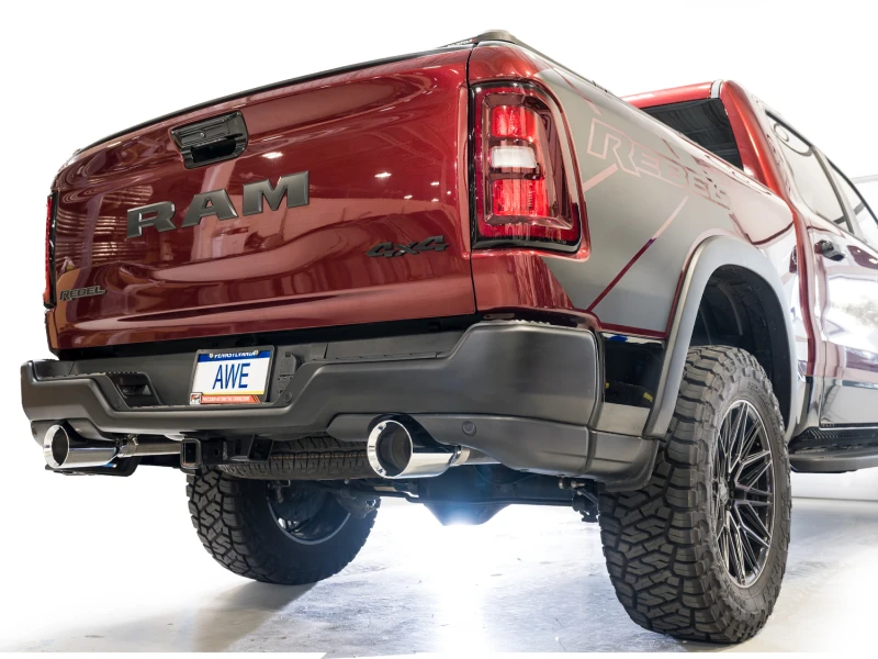 AWE Tuning 2025+ RAM 1500 3.0TT Rebel 0FG Cat-Back Exhaust w/ Chrome Silver Tips
