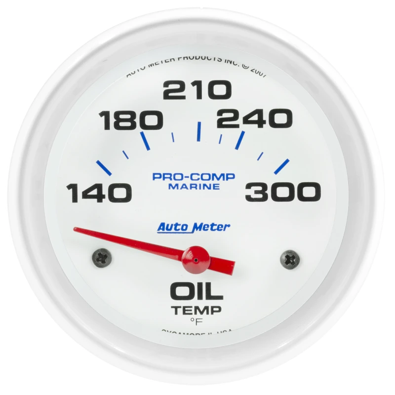 Autometer Marine Weißes Air-Core-Elektrisches Öl-Temperatur-Anzeige 2-5/8in 140-300 Grad F