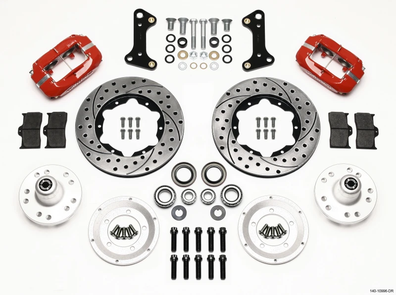 Wilwood Forged Dynalite Vorderkit 11,00 Zoll Drill-Rot 67-69 Camaro 64-72 Nova Chevelle