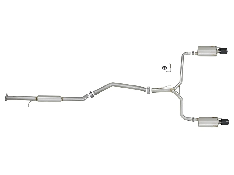 aFe Takeda Auspuff 304SS Dual Cat-Back mit schwarzen Endrohren 13-17 Honda Accord LX/EX/EX-L Limousine L4 2.4L