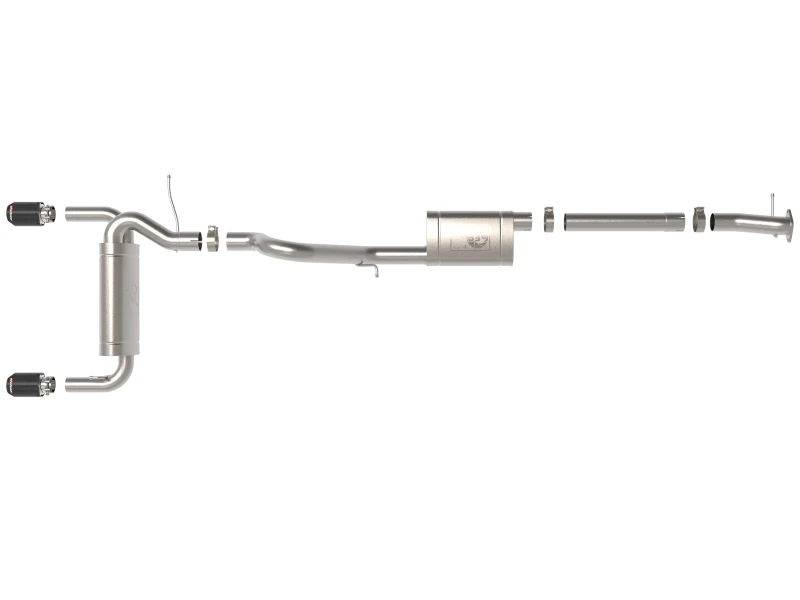 aFe 2021+ Ford Bronco L4-2.3L (t) / V6-2.7L (tt) Vulcan 3in. auf 2,5in. SS Kat-Back - Carbon