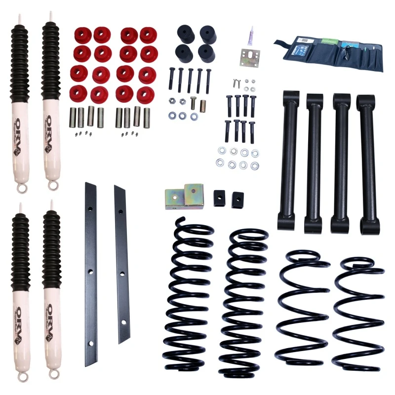 Rugged Ridge 2-Zoll-Lift-Kit mit Stoßdämpfern für Jeep Wrangler TJ 97-02