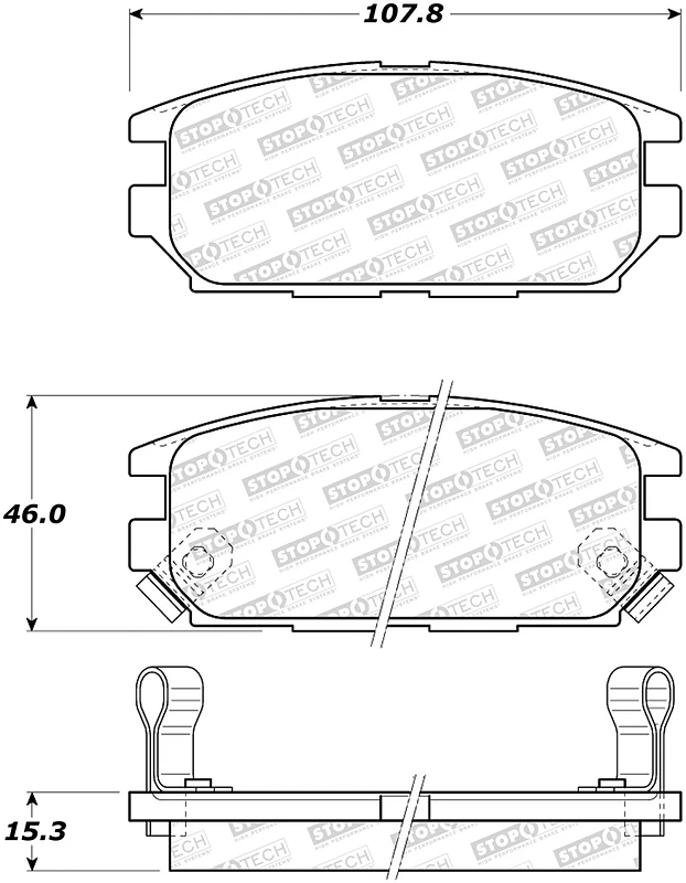 StopTech for 91-93 Mitsubishi 3000GT Street Performance Rear Brake Pads