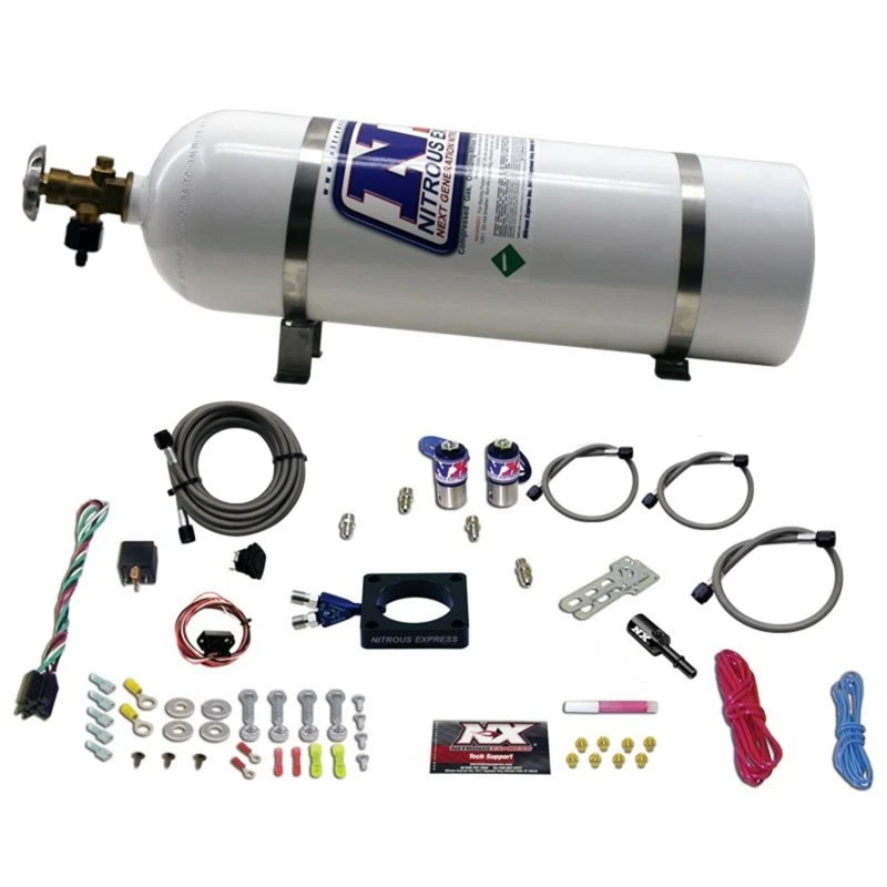 Nitrous Express 13-16 Dodge Dart 1.4L Turbo Nitrous-Platten-Kit (35-100PS) mit 15lb-Flasche