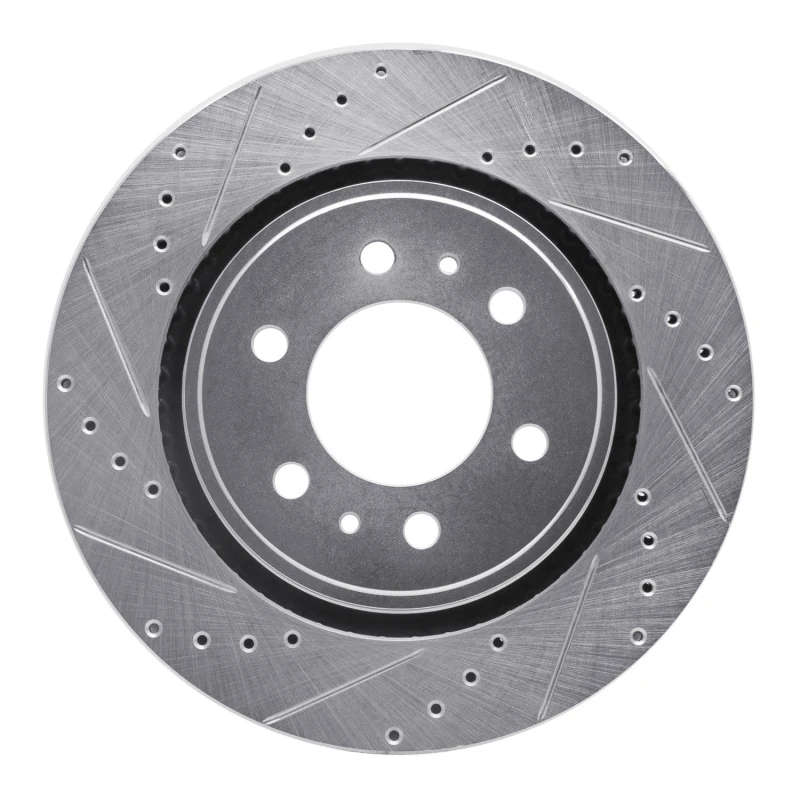 DFC 07-21 Ford F-150 4WD Front Left Drilled & Slotted Silver Brake Rotor