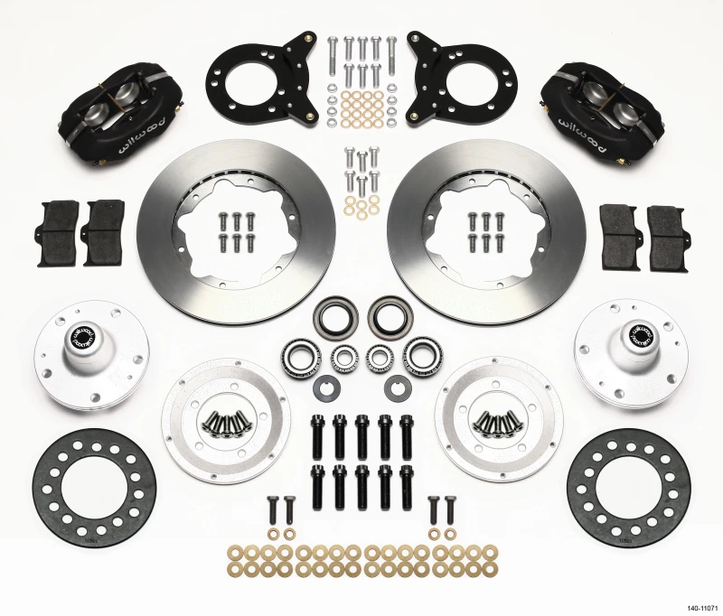 Wilwood Guss-Dynalite-Vorderrad-Kit 11,00 Zoll 1965-1969 Mustang Disc & Drum-Spindel