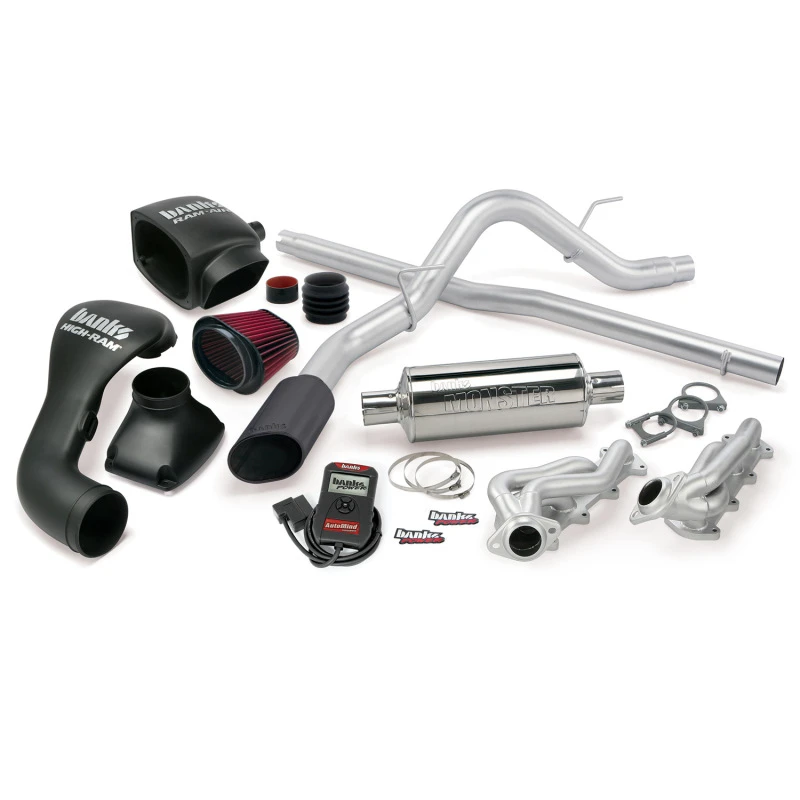 Banks Power 04-08 Ford 5.4L F-150 SCMB PowerPack-System - SS-Einzelauspuff mit schwarzer Spitze