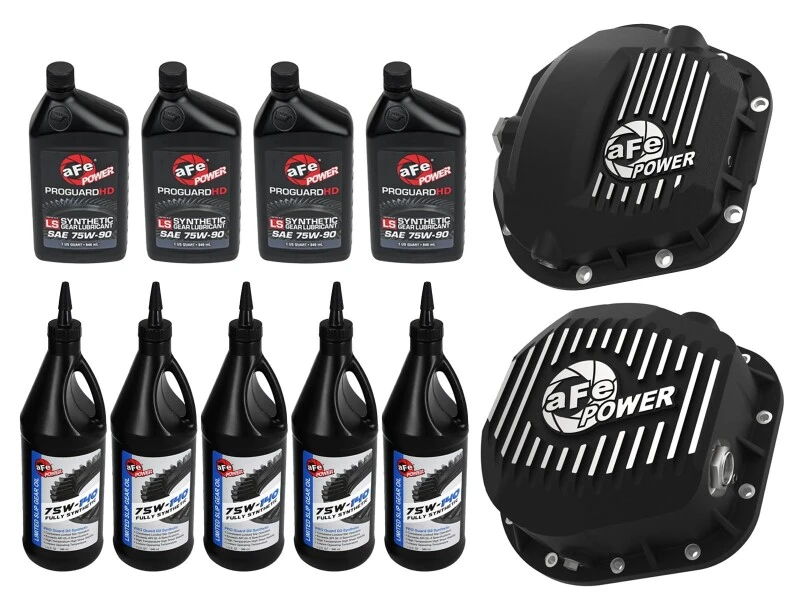 aFe Power Front/Rear Diff Cover Kit w/ Oil 99-16 Ford F-250/F-350 V8 (Dana 60/Super 60 & Sterling)
