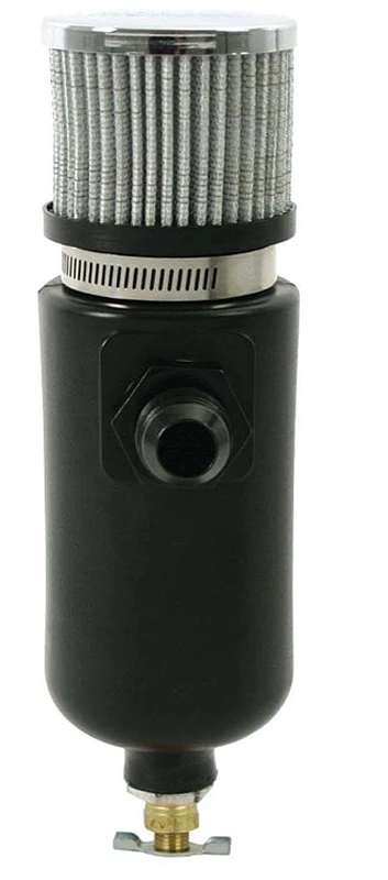 Moroso Breather Tank/Catch Can -10AN Male Inlet - Black Polyethylene