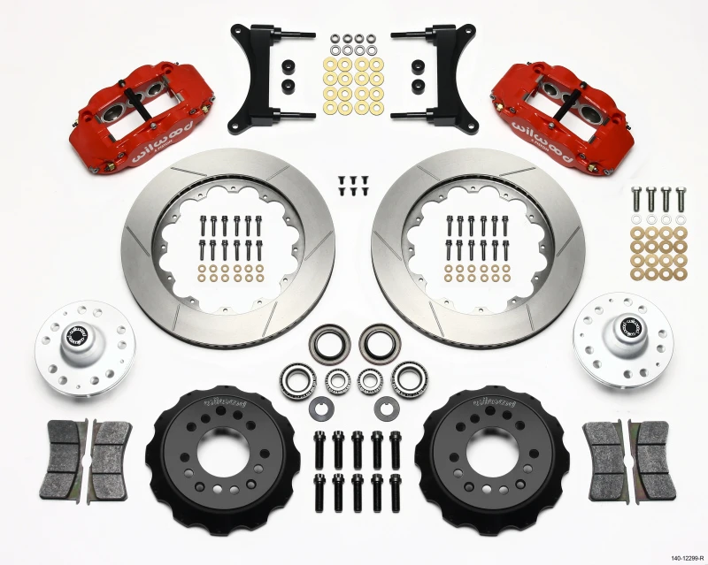 Wilwood Narrow Superlite 6R Front Hub Kit 14.00in Red 79-87 GM G Body