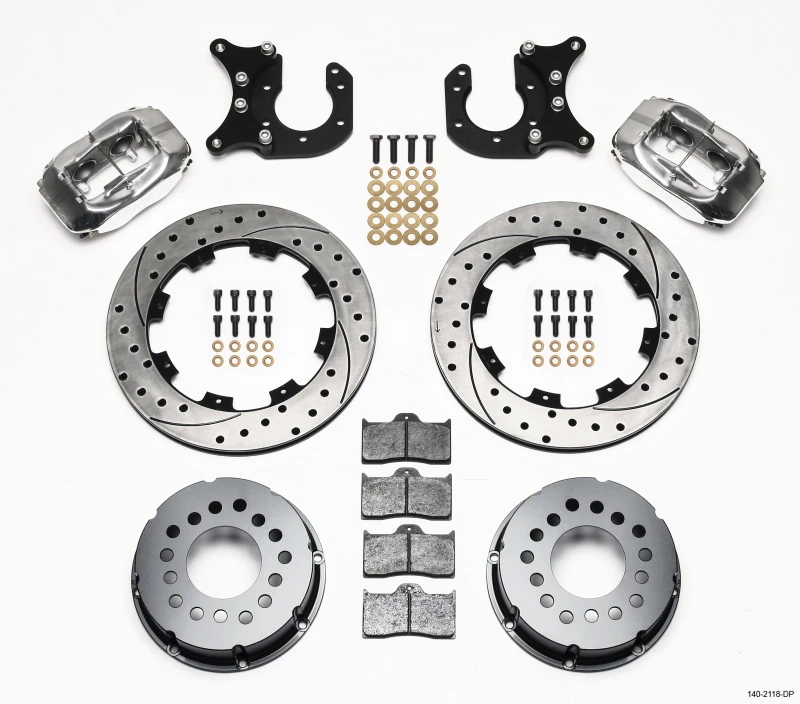 Wilwood Forged Dynalite P/S Hinterrad-Kit gebohrt poliert New Big Ford 2,50 Zoll Offset