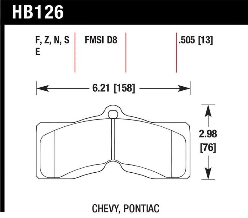 Hawk 1967-1968 Chevy Camaro Z28 (mit 4-Kolben-Bremse) HPS 5.0 Vordere Bremse