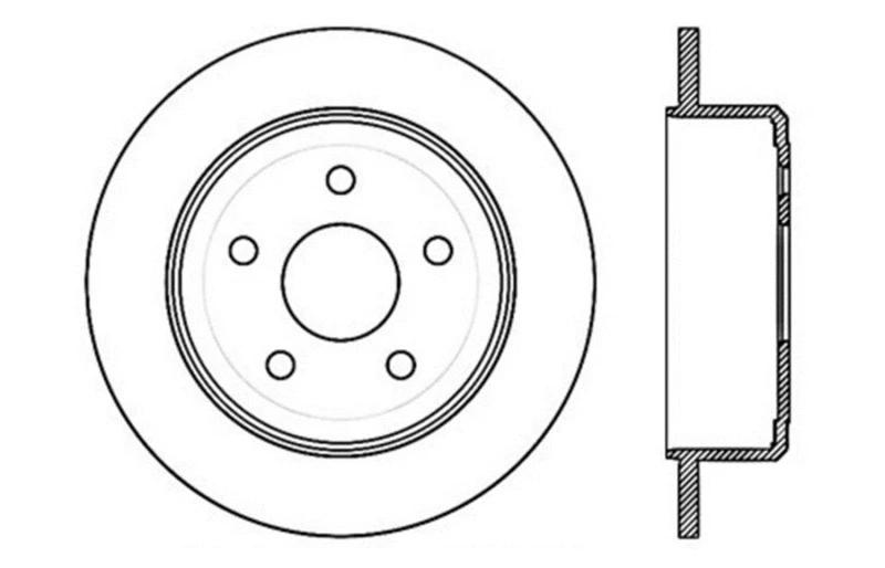 StopTech 12 Jeep Wrangler Rubicon Drilled Left Rear Rotor