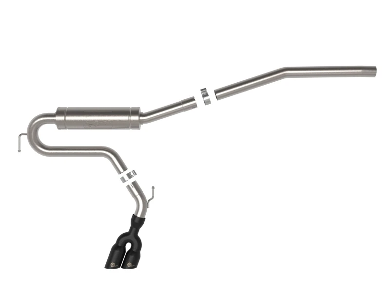 aFe Rebel Serie 2,5 Zoll 409 SS Cat-Back Auspuff mit schwarzer Spitze 2022 Ford Maverick