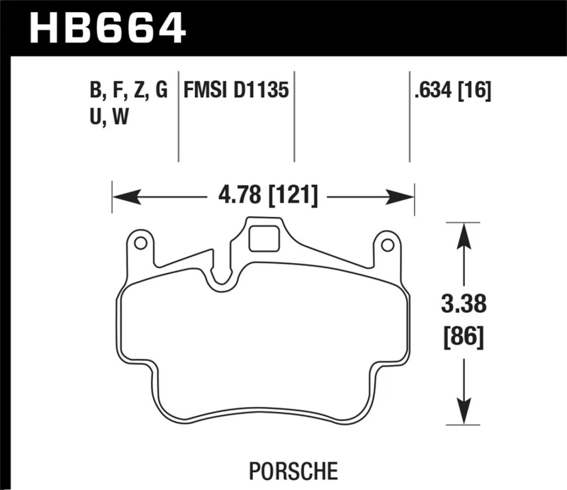 Hawk 05-08 Porsche 911 Carrera / 08 Boxster / 07-08 Cayman Vordere DTC-60 Bremse Pads