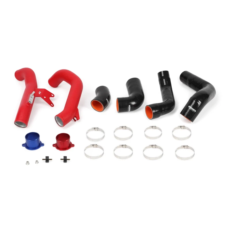 Mishimoto 2016+ Honda Civic 1.5T/Si Hochleistungs-Ladeluftkühler-Rohr-Kit - Wrinkle Red