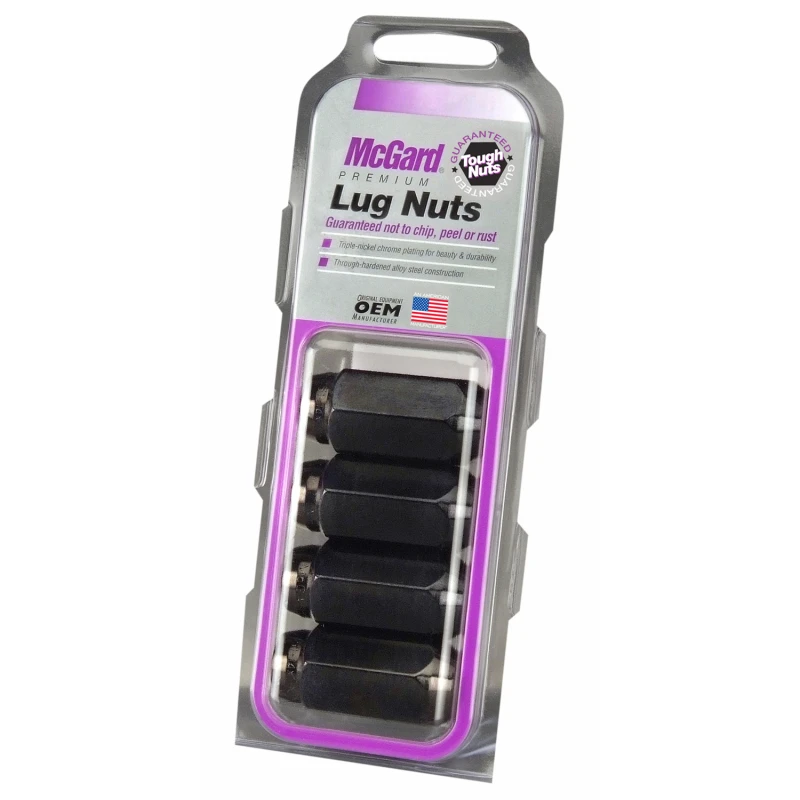 McGard Hex-Schraubenmutter (Kegelsitz) M14X1,5 / 22mm Sechskant / 1,945 Zoll Länge (4er-Pack) - Schwarz