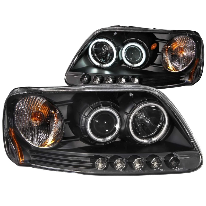 ANZO 1997-2003 Ford F-150 Projektor-Scheinwerfer mit Halo Schwarz (CCFL)