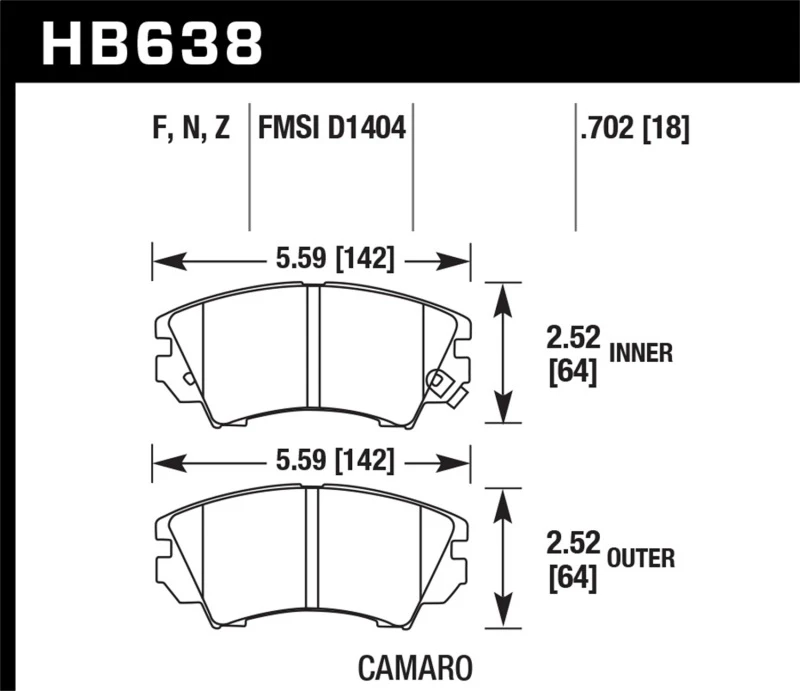 hawk-performance_HB638F.702-6793420bd2860 Hawk 10-15 Chevrolet Camaro HPS 5.0 Vordere Bremse Pads