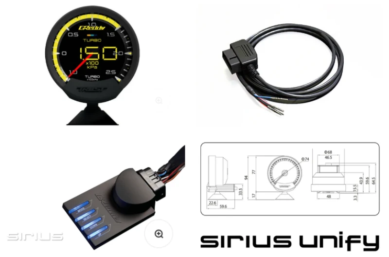 GReddy Sirius OBD Set (Turbo Unify) - 74mm