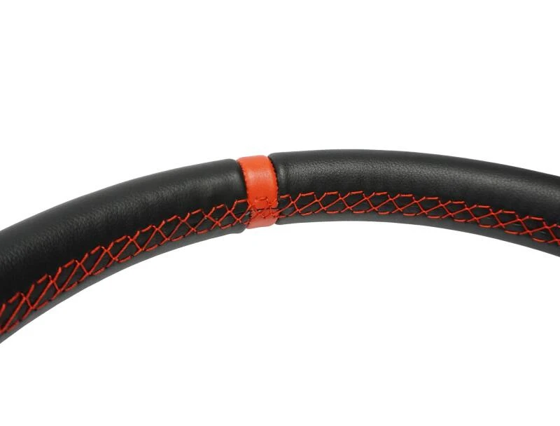 PRP Flat Leather Steering Wheel - Red