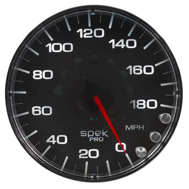 Autometer Spek-Pro-Geschwindigkeitsmesser 5 Zoll 180 Mph Elektronisch Programmierbar Schwarz/Chrom