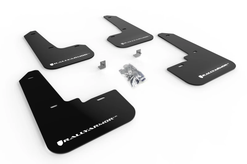 Rally Armor Black UR Mud Flap w/White Logo for 20-24 Subaru Legacy