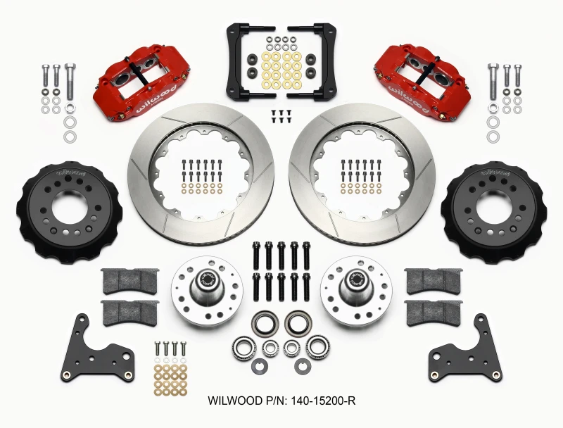 Wilwood Narrow Superlite 6R Vorderrad-Kit 14,00 Zoll Rot 65-72 CDP C-Karosserie -Trommel