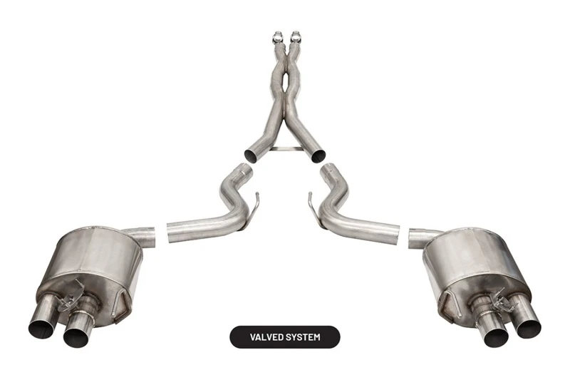 Corsa 2015-2020 Ford Mustang GT350/R 5.2L V8 Dual Rear Cat-Back- Edelstahl Dual Rear Exit