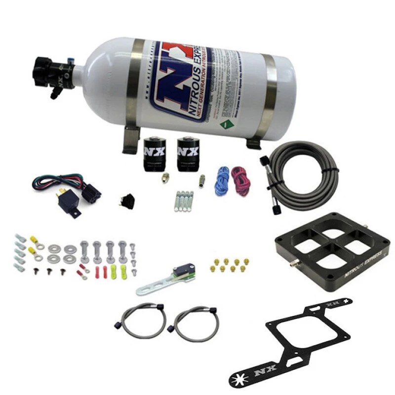 Nitrous Express Dominator Single Entry Billet Crossbar Stage 6 Nitrous Kit (50-300HP) w/10lb Bottle