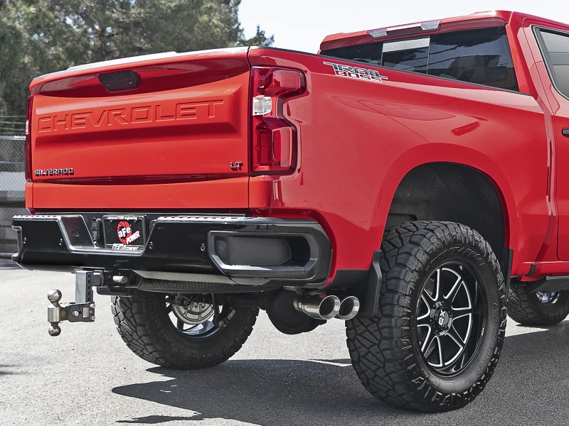 aFe Vulcan Serie 3in 304SS Auspuff Cat-Back mit Poliertem Endstück 2019 GM Silverado/Sierra 1500 V6-4,3L/V8-5,3L