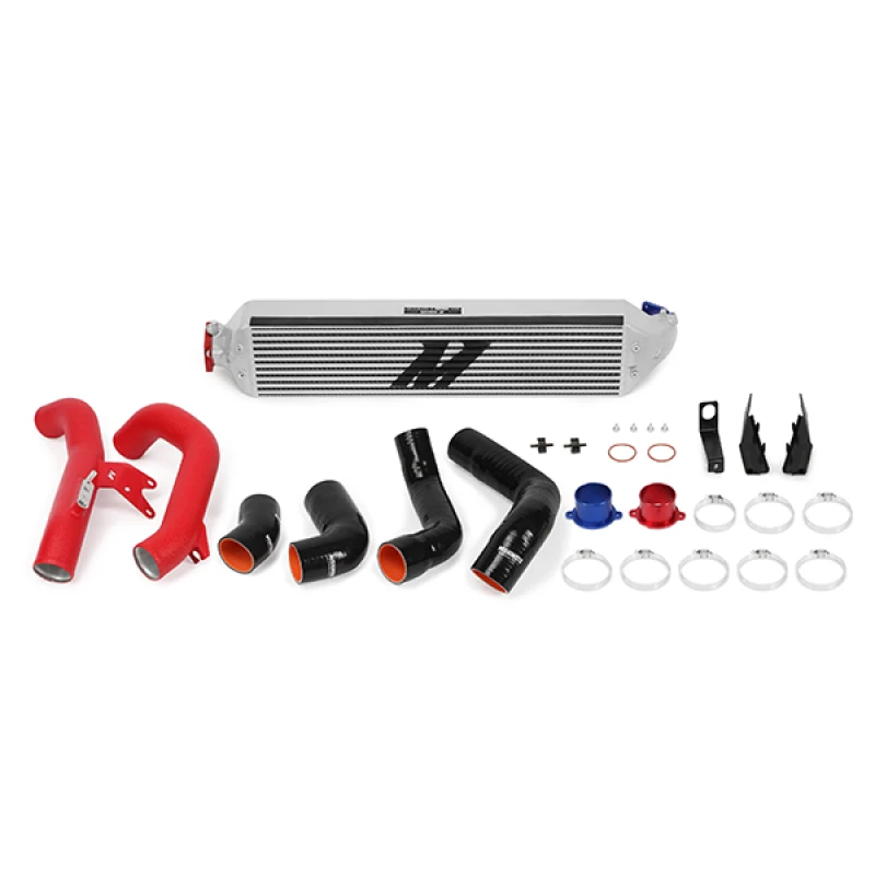 Mishimoto 2016+ Honda Civic 1.5T / 2017+ Honda Civic Si Silber Intercooler Kit mit roten Rohren