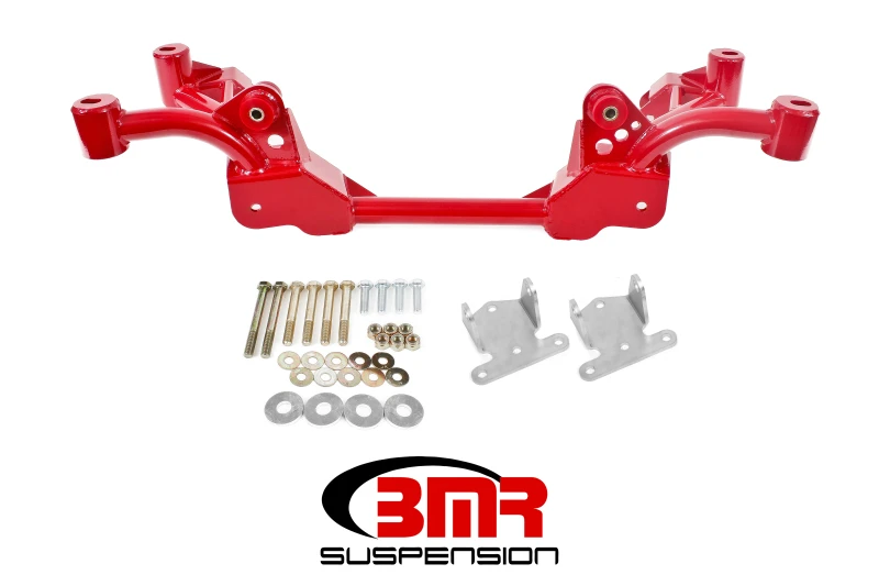 BMR 82-82 3. Generation F-Body K-Member mit SBC/BBC Motorhalterungen und STD. Lenkhebelhalterungen - Rot
