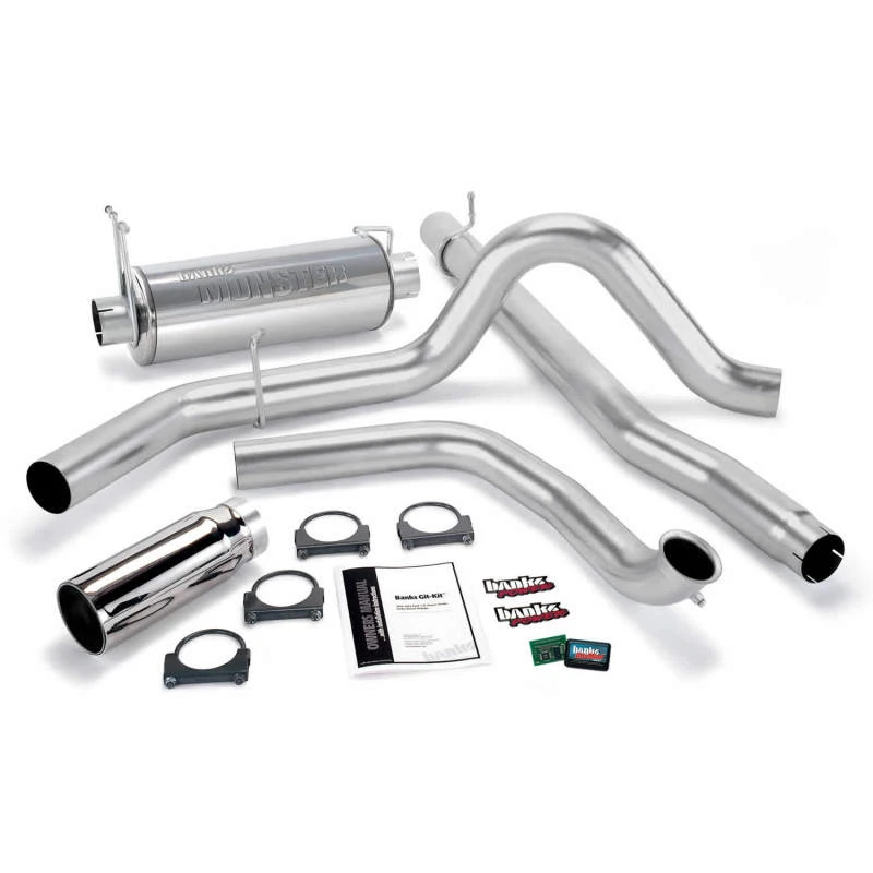 Banks Power 01-03 Ford 7.3L mit Kat-Konv Git-Kit - SS Single Exhaust mit Chrom-Spitze