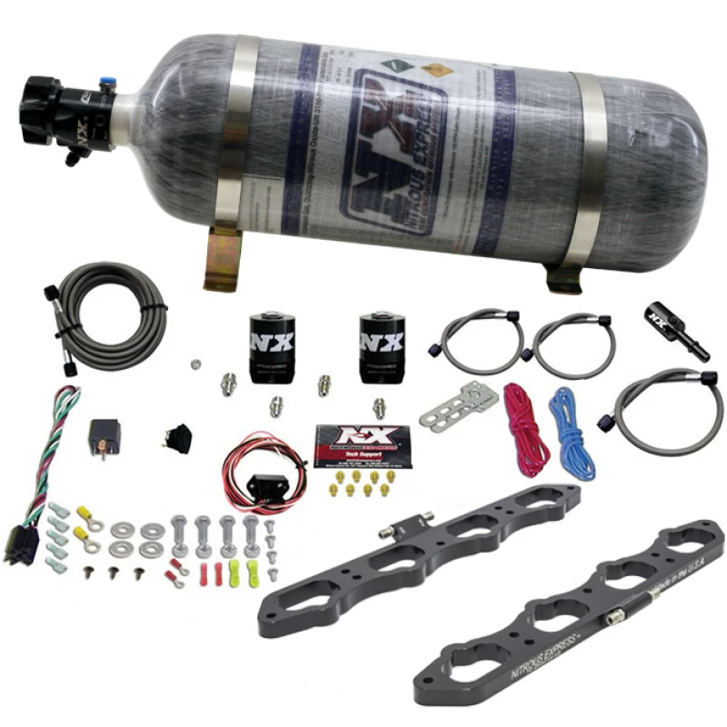 Nitrous Express 2018+ Ford 5.0L Coyote Nass Direkt Port Platten System (mit 12lb Flasche)