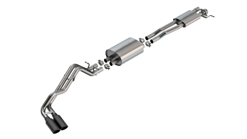 Borla 24-25 Ford Ranger XLT Side Exit S-type Exhaust w/ Black Chrome Tips