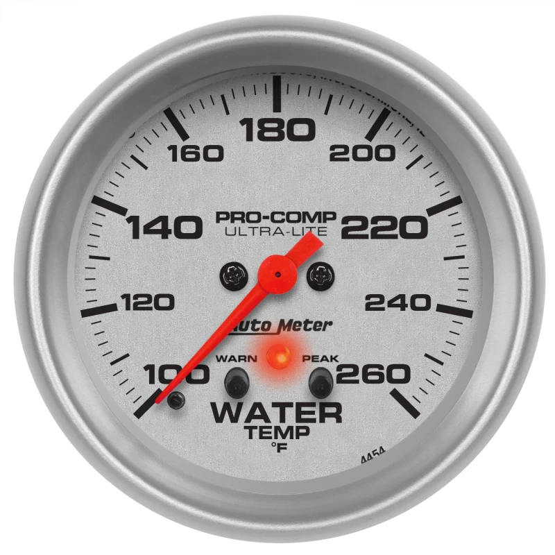 Autometer 66.7mm 100-260 degree F Full Sweep Electronic w/ Peak and Warning Water Temperature Gauge
