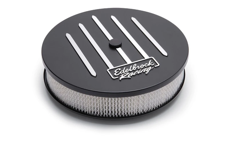 Edelbrock Luftfilter Racing Series Rundes Aluminium-Oberteil Stoffelement 14 Zoll Durchmesser X 3 125 Zoll Tiefer Sockel