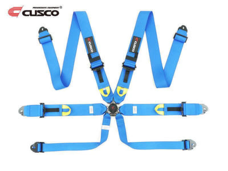 Cusco Universal 6 Point 3in Shoulder 3in Lap w/Eyebolts FIA Racing Harness - Blue