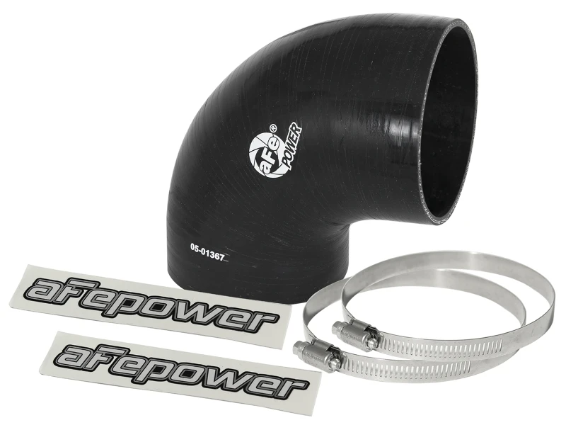 aFe Magnum FORCE Intake Coupling Kit (4 IN ID to 3-4/5 IN ID x 90 Deg.) Elbow Coupler - Black