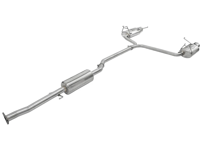 aFe Takeda Auspuff 2,25 Zoll auf 2 Zoll Durchmesser 304 Edelstahl Cat-Back mit polierten Endrohren 08-12 Honda Accord Coupe V6 3,5L